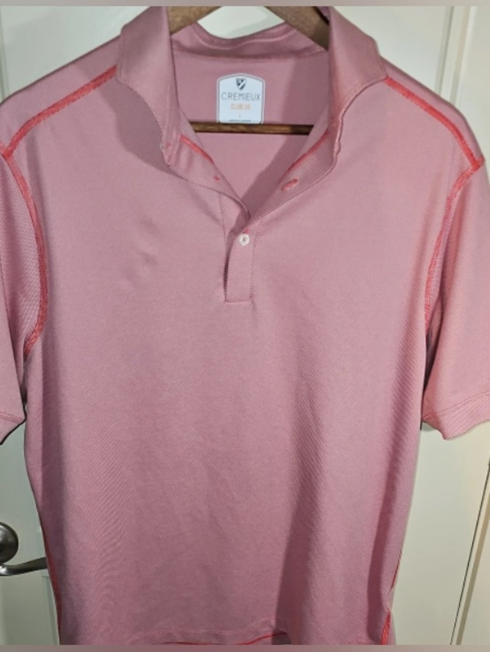 Daniel Cremieux Men’s Pink Short-Sleeve Button-Down Polo Shirt